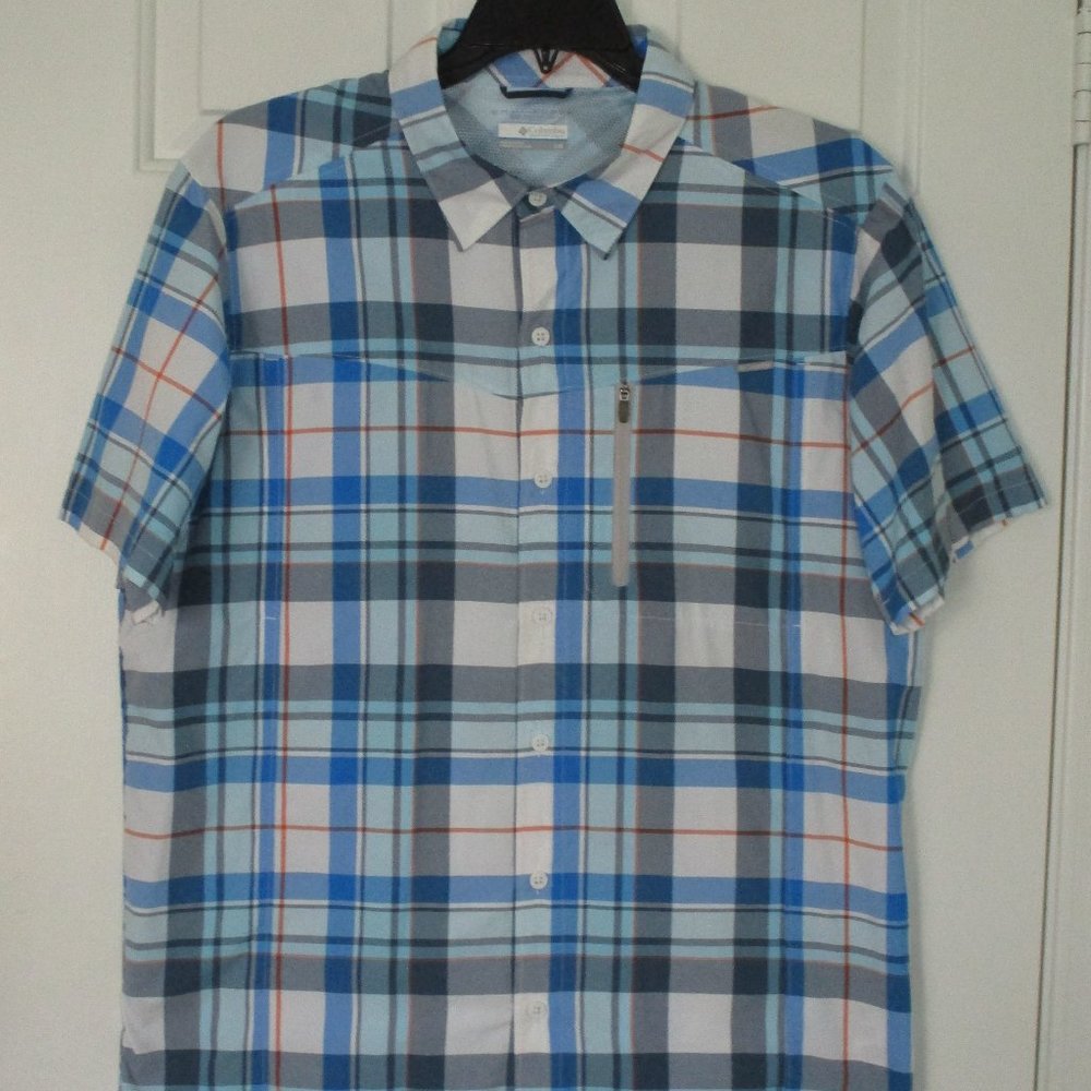 Columbia Omni-Shade Mens S/S Blue Nylon Active Shirt NWOT - Large